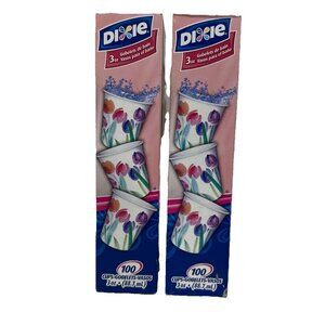 2-Vintage Dixie Tulips 3 Oz Bathroom Cups 100 Count each  Unopened Box